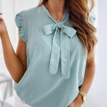 Women's Polka Dot Sleeveless Blouse - Wnkrs