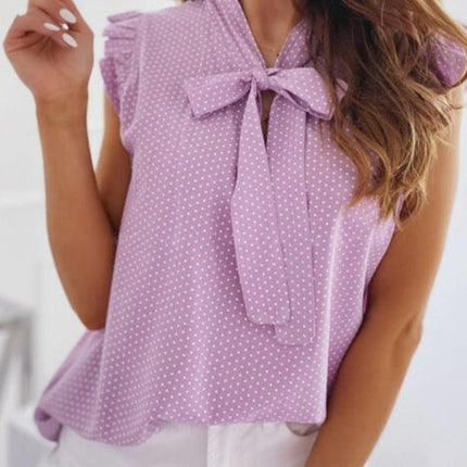 Women's Polka Dot Sleeveless Blouse - Wnkrs