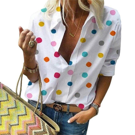 Women's Colorful Polka Dot Blouse - Wnkrs