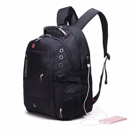 Men's Diagonal Zippper USB Backpack - Wnkrs