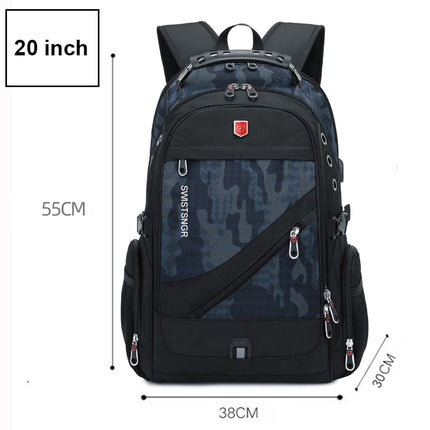 Men's Diagonal Zippper USB Backpack - Wnkrs