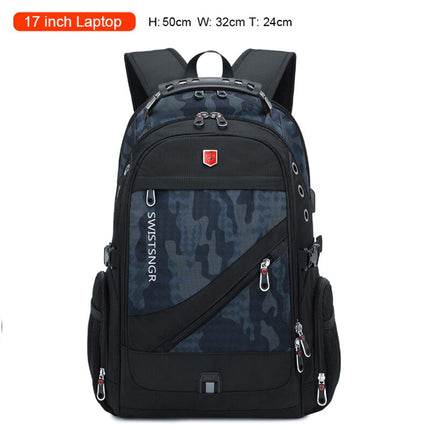 Men's Diagonal Zippper USB Backpack - Wnkrs