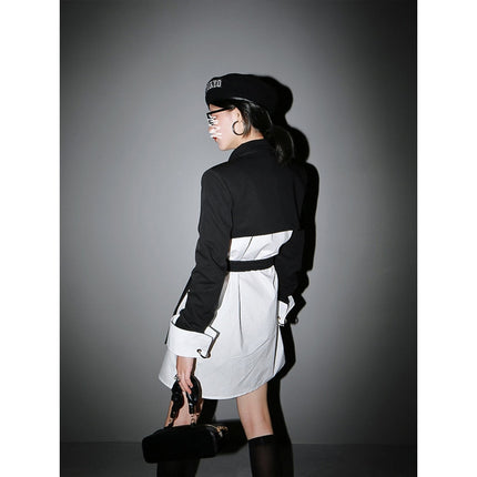 Open Back Cross Front Blazer - Wnkrs