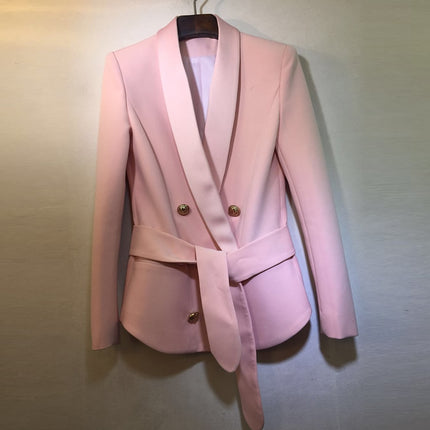 Office Multicolored Women's Blazer with Belt - Wnkrs