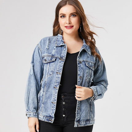 Plus Size Denim Jacket - Wnkrs