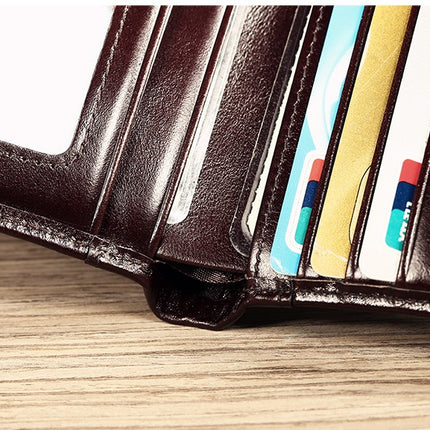 Fashion Short Genuine Leather Men's Wallet - Wnkrs