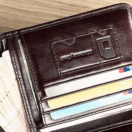 Fashion Short Genuine Leather Men's Wallet - Wnkrs