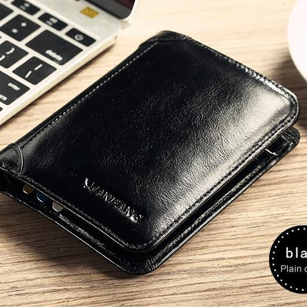 Fashion Short Genuine Leather Men's Wallet - Wnkrs