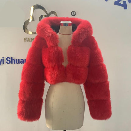 Women's  Fluffy Faux Fur Coat - Wnkrs