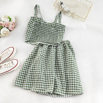 Women's Summer Plaid Two Pieces Sets - Wnkrs