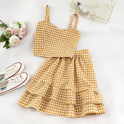 Women's Summer Plaid Two Pieces Sets - Wnkrs