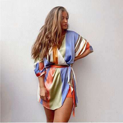 Women's Striped Short Jumpsuit - Wnkrs