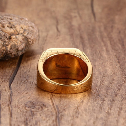 Stainless Steel Ring with Black Stone - Wnkrs