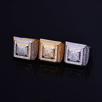 Men's Hip Hop Style Gold/Silver Zircon Ring - Wnkrs