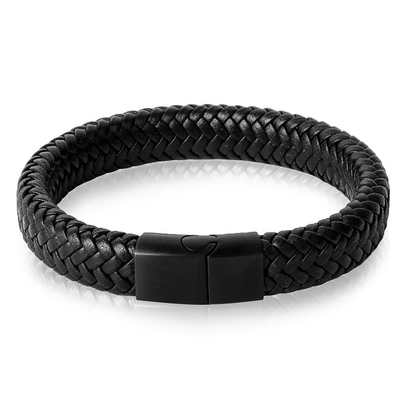 Men's Leather Bracelet with Magnetic Clasp