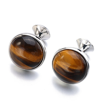 Luxurious Tiger Eye Stone Men's Cufflinks - Wnkrs