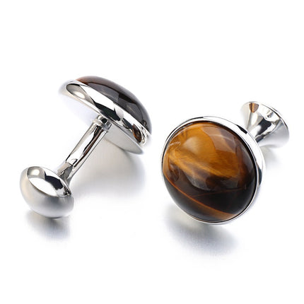 Luxurious Tiger Eye Stone Men's Cufflinks - Wnkrs