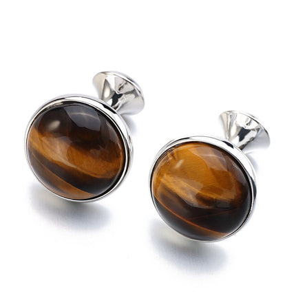 Luxurious Tiger Eye Stone Men's Cufflinks - Wnkrs