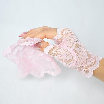 Women's Fingerless Lace Gloves - Wnkrs