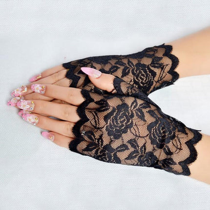 Women's Fingerless Lace Gloves - Wnkrs