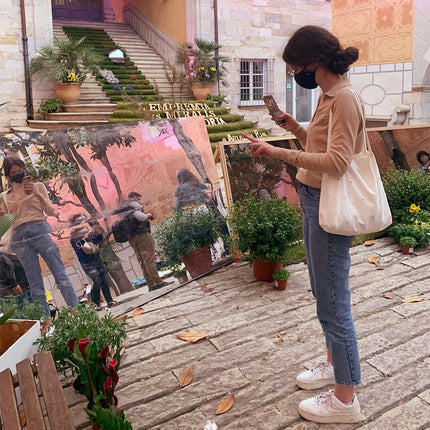 Women's Daisy Patterned Canvas Shoulder Bag - Wnkrs