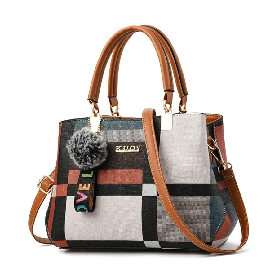 Casual Plaid Shoulder Bag for Women