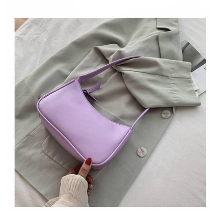 Women's Soft PU Leather Baguette Handbag - Wnkrs