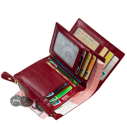 Women's Oil Wax Leather Wallet - Wnkrs