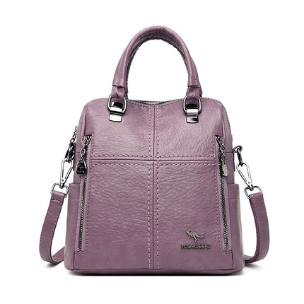 Women' Leather Shoulder Backpack - Wnkrs