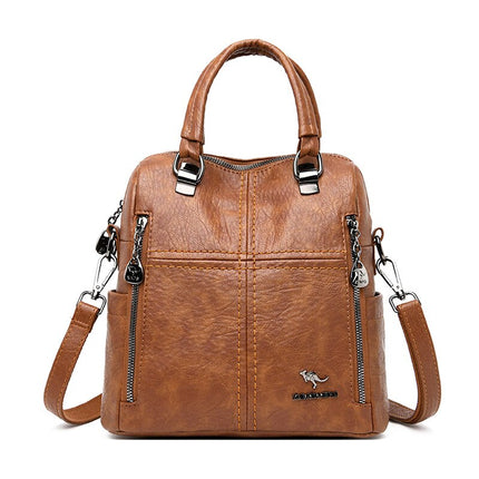 Women' Leather Shoulder Backpack - Wnkrs