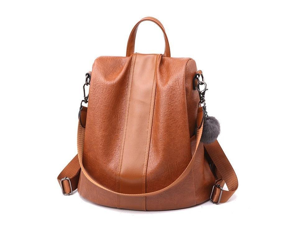 Women's PU Backpack with Zipped Pockets