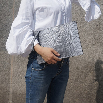 Women's Python Embossed Eco-Leather Clutch - Wnkrs
