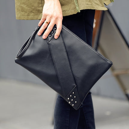 Unisex Rivet Decorated Clutch - Wnkrs