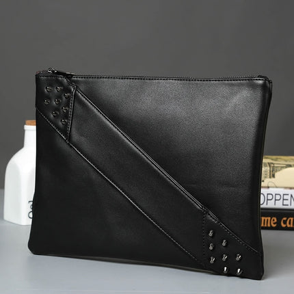 Unisex Rivet Decorated Clutch - Wnkrs