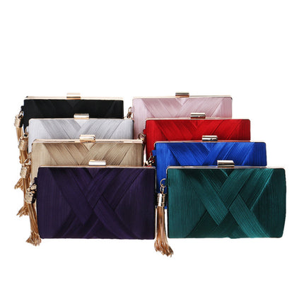 Women's Metal Tassel Clutch Bag - Wnkrs