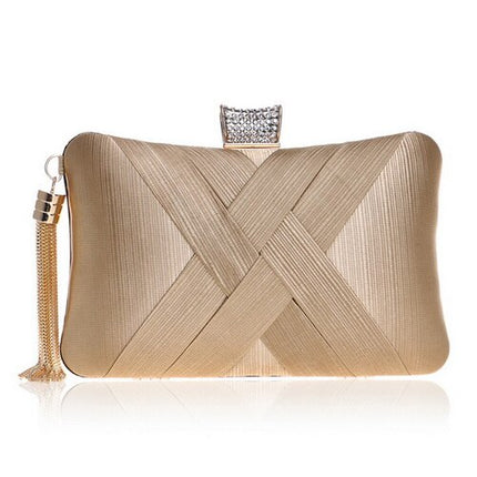 Women's Metal Tassel Clutch Bag - Wnkrs