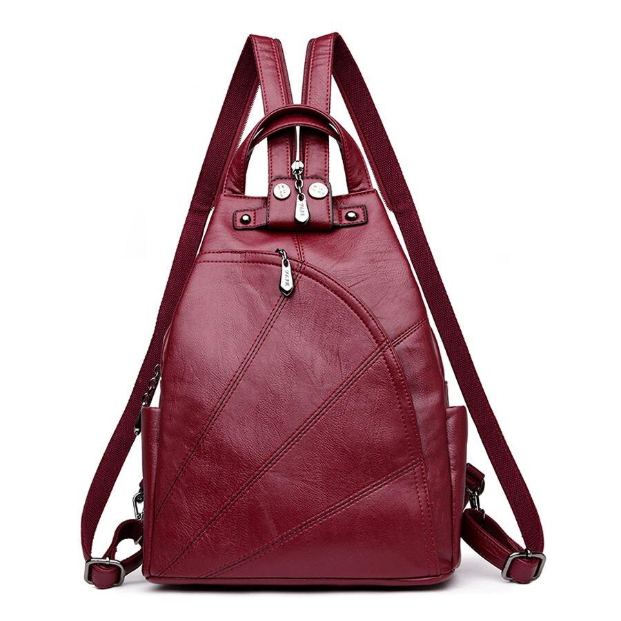 Women's Compact Leather Travel Backpack