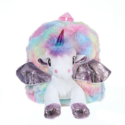 Cute Unicorn Shaped Plush Backpack - Wnkrs