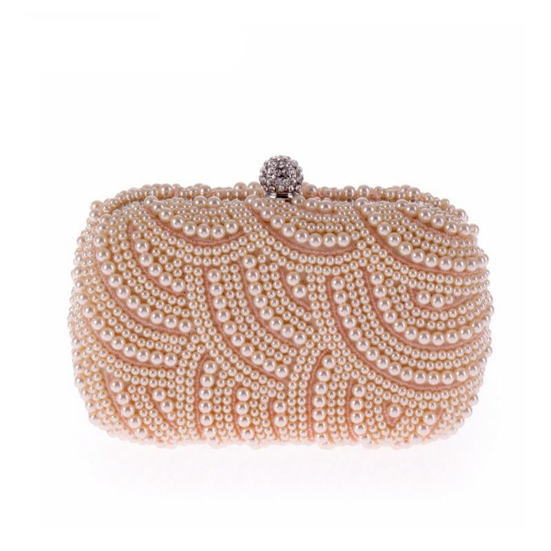 Elegant Pearl Chain Evening Clutch