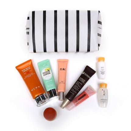 Striped Cosmetic Travel Bag - Wnkrs