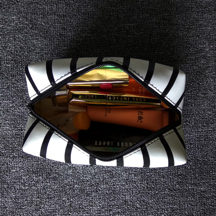 Striped Cosmetic Travel Bag - Wnkrs