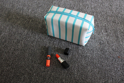 Striped Cosmetic Travel Bag - Wnkrs
