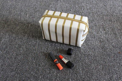 Striped Cosmetic Travel Bag - Wnkrs