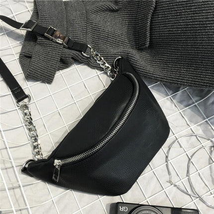 Women's Bucket Shaped Chain Waist Bag - Wnkrs