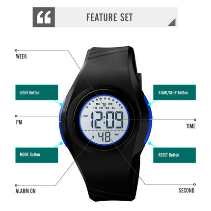 Waterproof Silicone LED Digital Sports Watch for Boys - wnkrs