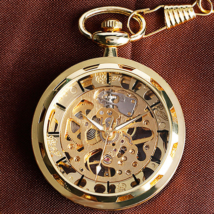 Men's Steampunk Style Transparent Pocket Watch - wnkrs