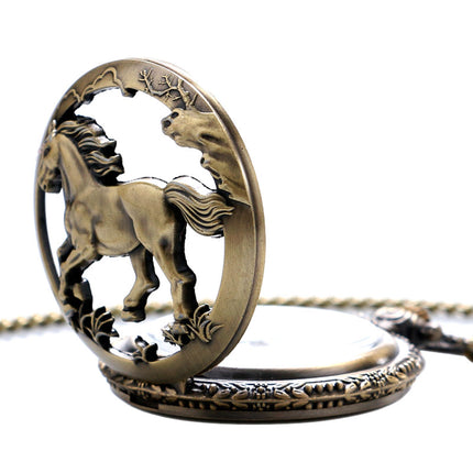 Men's Stylish Pocket Watch with Horse Pattern - wnkrs