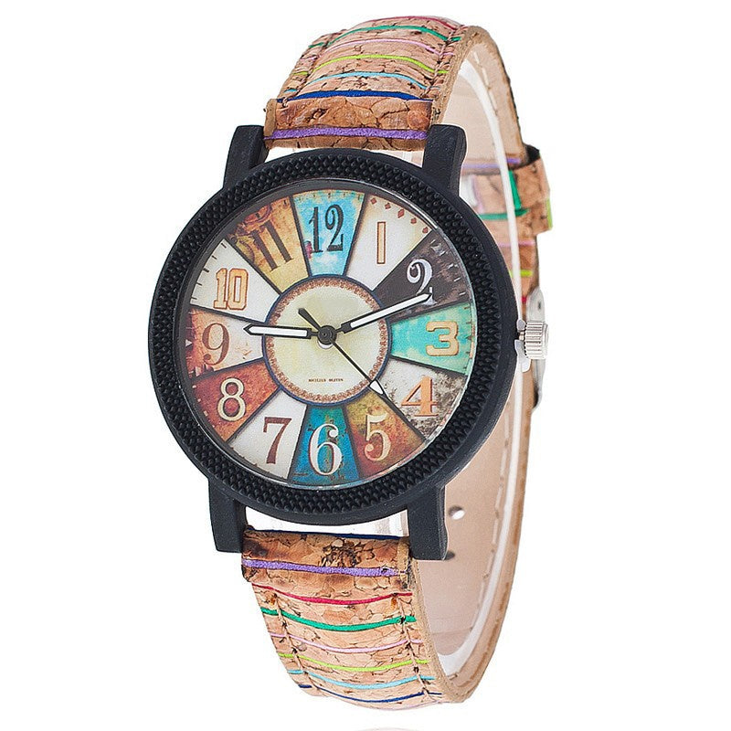 Vintage Women's Leather Quartz Wristwatch