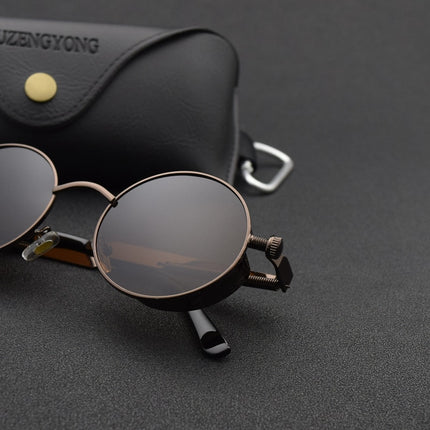 Round Steampunk Polarized Sunglasses - wnkrs