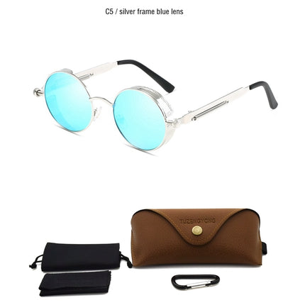 Round Steampunk Polarized Sunglasses - wnkrs